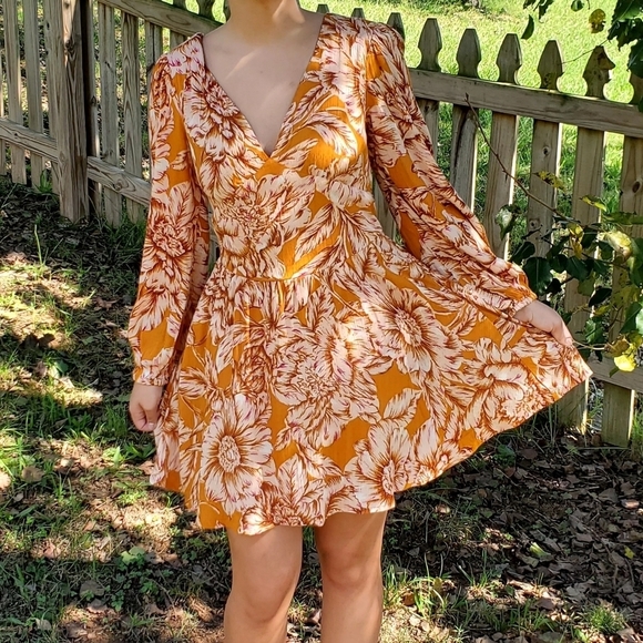 NWT Band of the Free Gold and Blush Pink Fit & Flare Dress Sz S - Picture 3 of 13